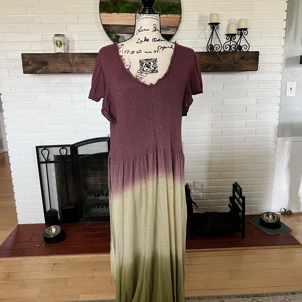 Indigo Threads color nock maxi duster dress